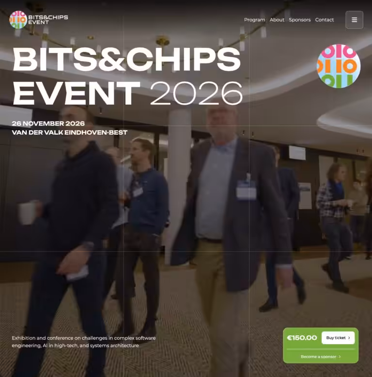 Evenement website met inschrijving